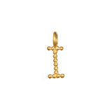 Initial Letter Charm featuring an elegant 'I' design, perfect for layering in spiritual jewelry, meditation, or as a meaningful talisman for manifestation and protection.