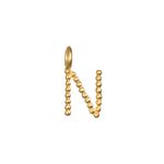 Initial Letter Charm featuring a gold-plated 'N', perfect for adding a personalized touch to your spiritual jewelry collection. Ideal for meditation and manifestation practices, this charm serves as a meaningful talisman for yoga enthusiasts.