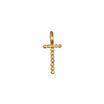 Initial Letter Charm in the shape of a cross, crafted from 18kt gold plated brass, perfect for layering with spiritual jewelry for meditation, manifestation, and protection.