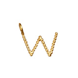 Initial Letter Charm in a stylish 'W' design, perfect for personalizing your jewelry. Embrace the meaning of spirituality and protection with this unique charm, ideal for meditation and yoga practices.