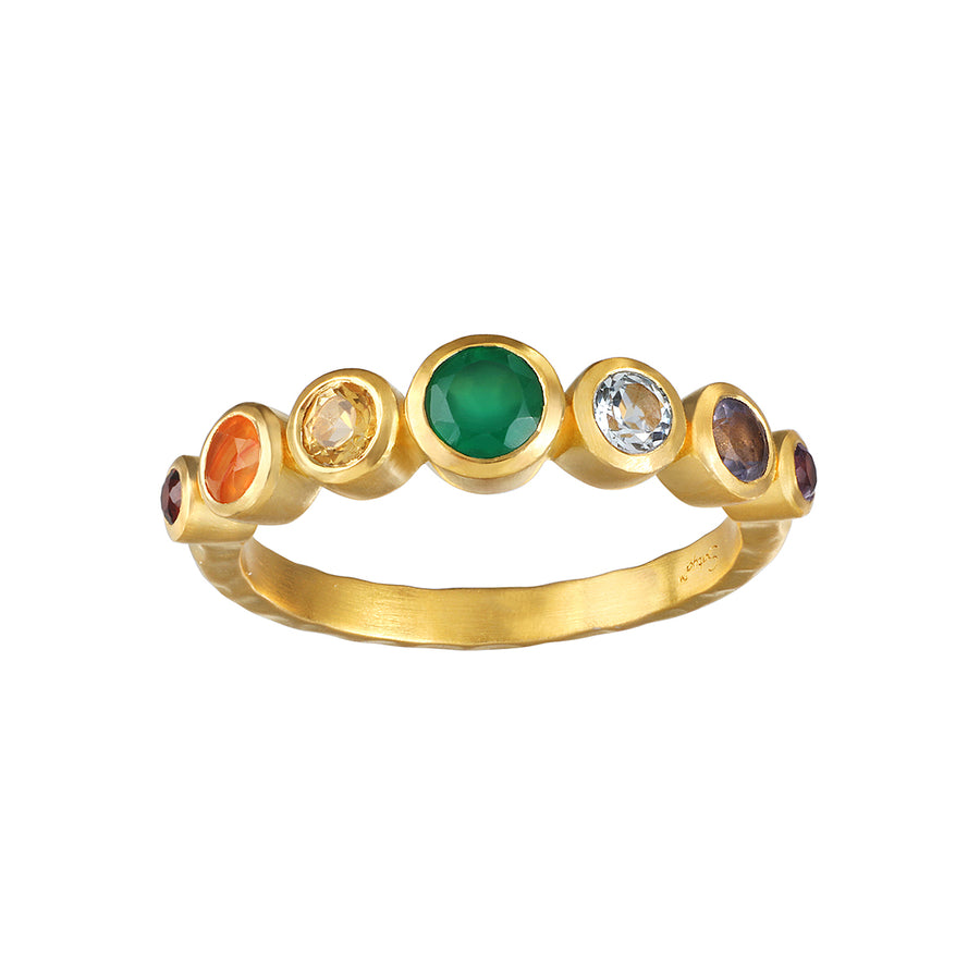 Seven Chakras Gemstone Ring