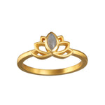 Cultivate Truth Lotus Labradorite Ring showcasing an elegant lotus flower design, symbolizing new beginnings and adorned with a labradorite stone, embodying spiritual jewelry and meaningful charm for meditation and manifestation.