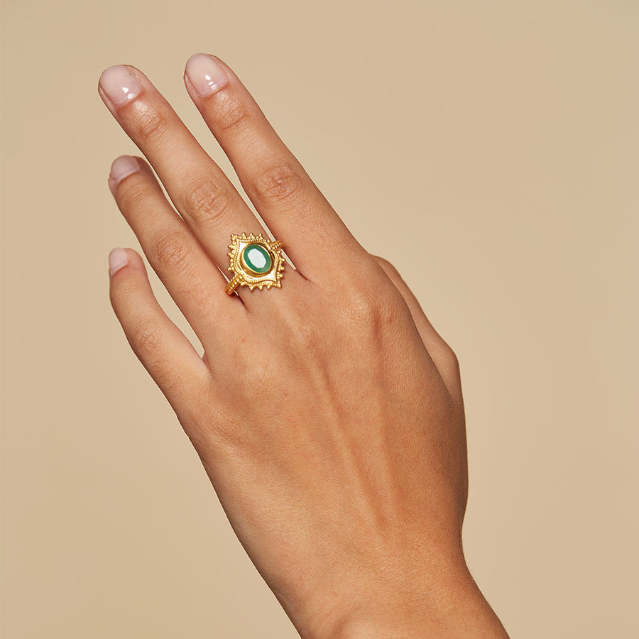 Path of Wisdom Emerald Ring
