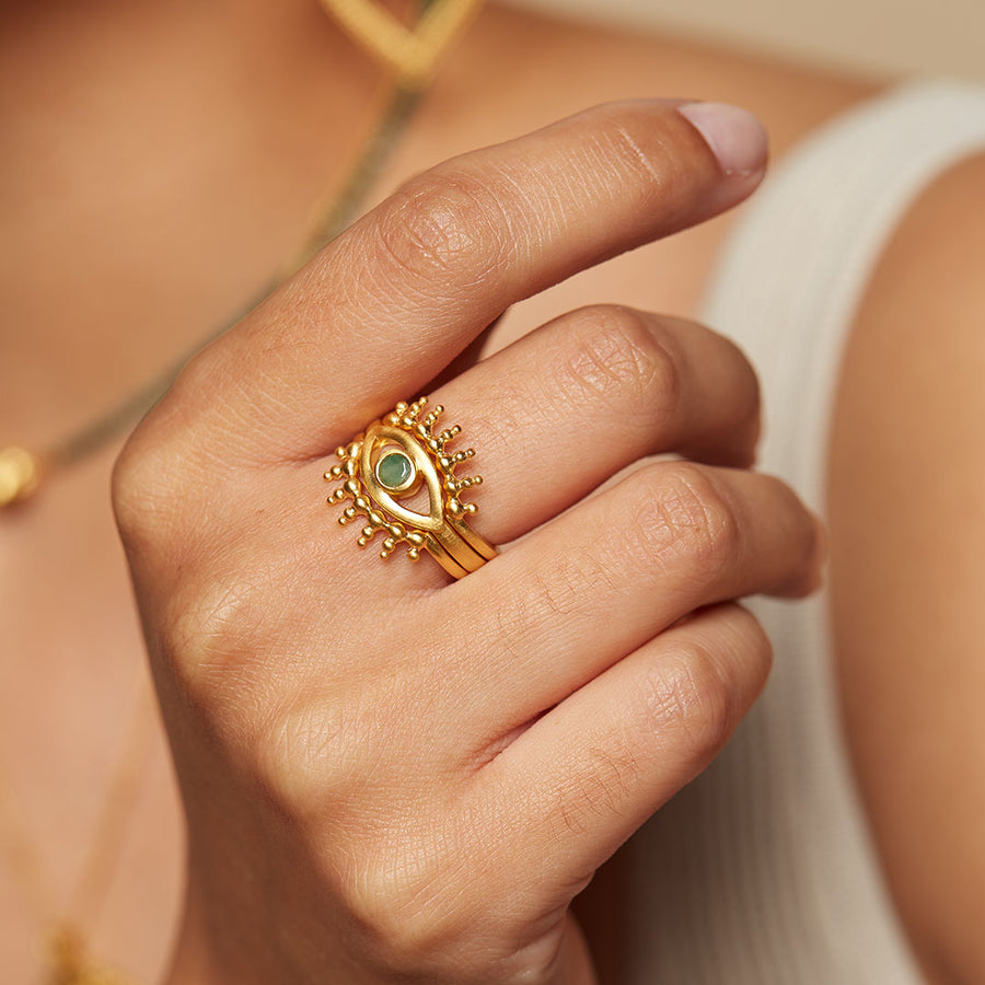 Yellow Gold Diamond Evil Eye Ring – Meira T Boutique