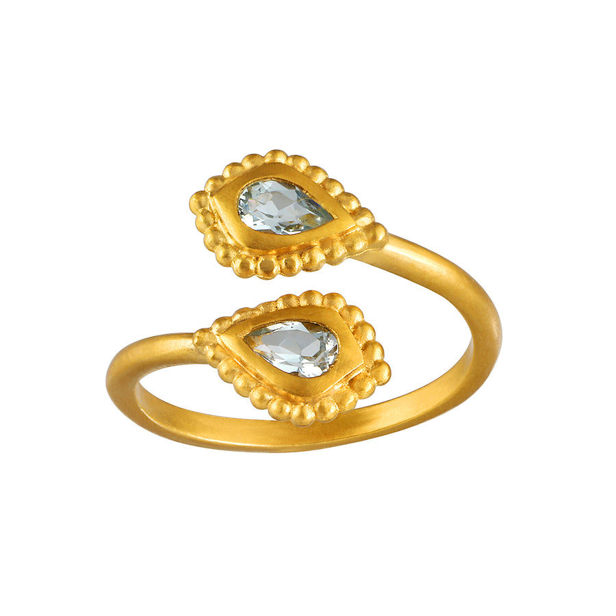 Commune with Love Blue Topaz Adjustable Ring