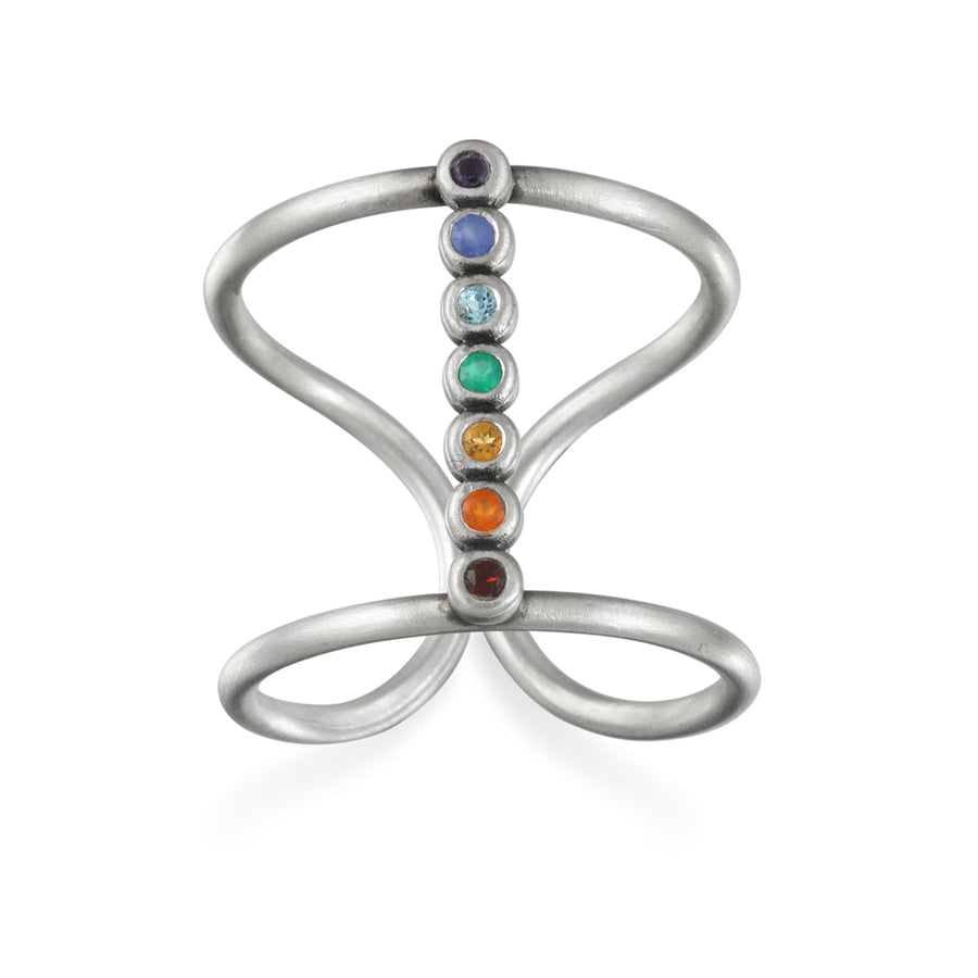 Divine Alignment Silver Chakra Ring - Satya Jewelry
