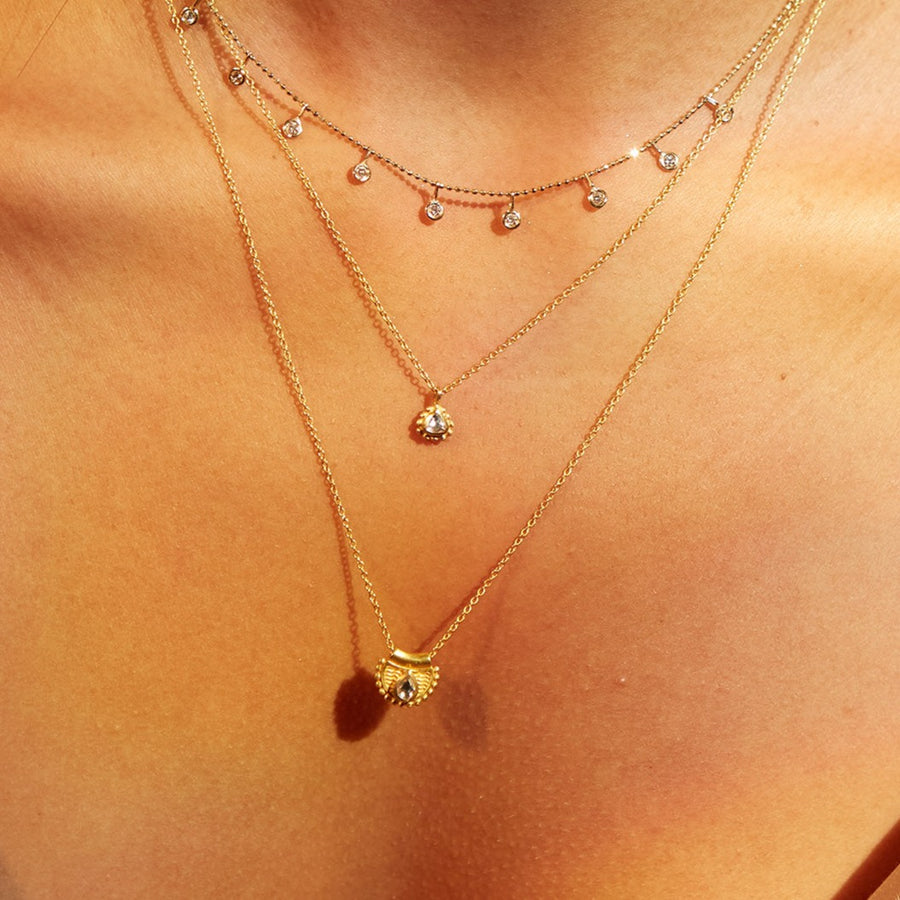 Lasting Light 14kt Gold Raw Diamond Necklace
