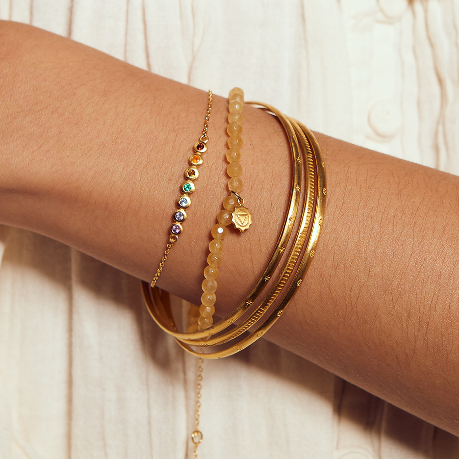 Flowing Energy Chakra Gold Bracelet