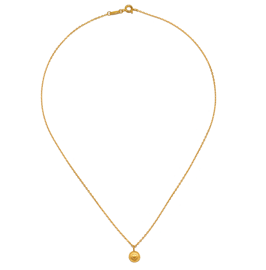 Dot Heart Coin Necklace