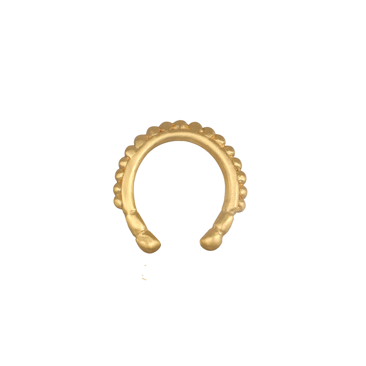 Vital Energy Ear Cuff in a sleek design, symbolizing spiritual jewelry and meditation with intricate beading, perfect for manifesting positivity in yoga practice.