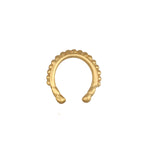 Vital Energy Ear Cuff in a sleek design, symbolizing spiritual jewelry and meditation with intricate beading, perfect for manifesting positivity in yoga practice.