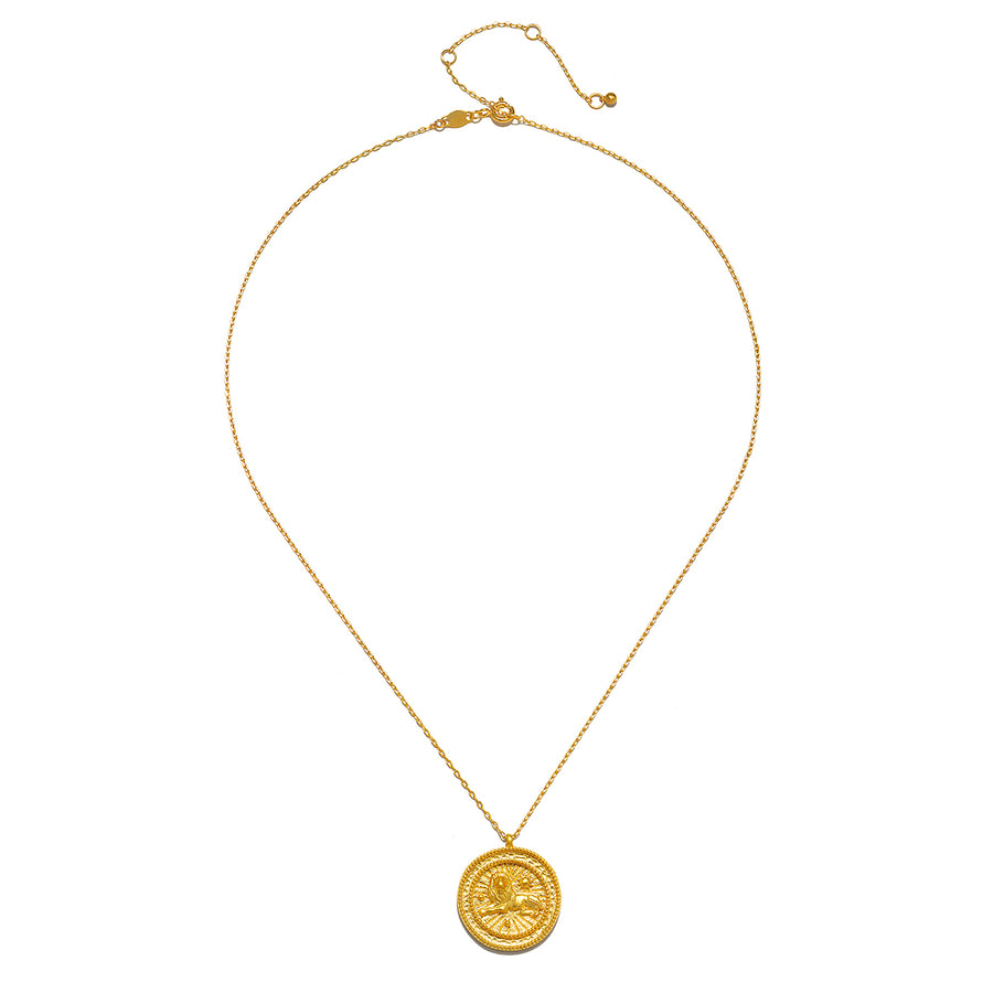 Leo Gold Zodiac Coin Necklace