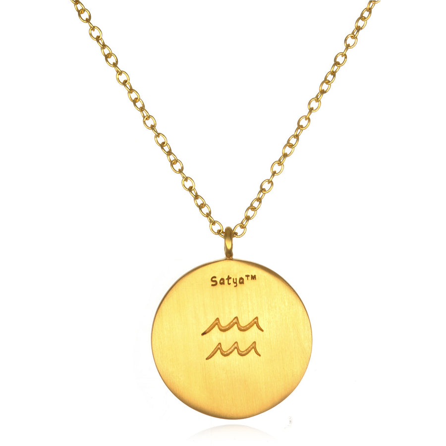 Aquarius Zodiac Necklace - Satya Online