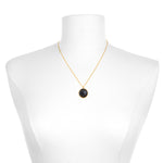 The Sagittarius Zodiac Necklace displayed on a mannequin, highlighting its intricate details and sophisticated design. This meaningful piece of spiritual jewelry is perfect for those interested in zodiac signs, meditation gifts, and yoga, embodying the sacred protection and symbolism associated with the Sagittarius sign.