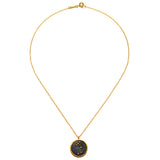 Taurus Zodiac Necklace featuring a circular pendant with a minimalist design, perfect for spiritual jewelry enthusiasts. This meaningful piece serves as a protective amulet and is ideal for meditation gifts, yoga, and mantra practices, symbolizing the Taurus zodiac's connection to self-love and emotional security.