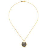 Gemini Zodiac Necklace featuring an elegant circular pendant on a fine chain, embodying the essence of zodiac symbolism and serving as a meaningful piece for spiritual practices and meditation gifts.