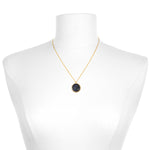 The Leo Zodiac Necklace elegantly displayed on a mannequin. This stunning spiritual jewelry piece serves as a meditation gift and a meaningful amulet, embodying the essence of yoga, protection, and the zodiac's power.