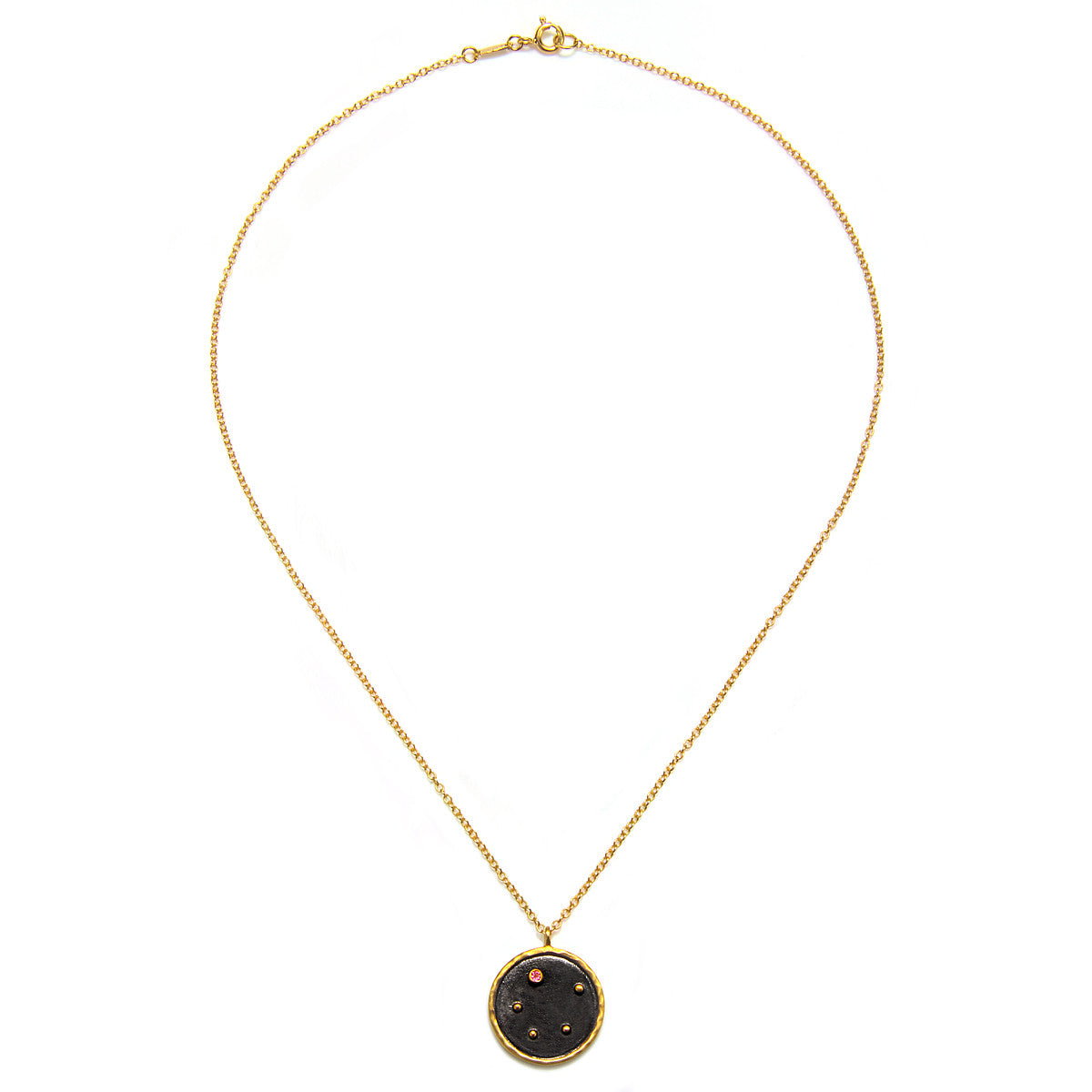 Libra Zodiac Necklace displayed flat, highlighting its intricate design and craftsmanship. This meaningful jewelry piece is perfect for spiritual practices, yoga, and as a sacred amulet.