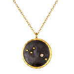 Aries Zodiac Necklace featuring a unique design with a gold plate finish and a small gemstone, symbolizing resilience and passion. This spiritual jewelry piece is perfect for meditation gifts, embodying the meaning of personal growth and empowerment. Ideal for yoga practice, it serves as a meaningful and protective amulet, capturing the essence of the Aries zodiac sign.