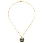 Elegant necklace with a dark gemstone pendant, embodying the essence of spiritual jewelry and meaningful meditation gifts. This Aries Zodiac Necklace serves as a unique amulet for manifestation and yoga practices, reflecting its sacred and protective qualities.