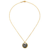 Elegant necklace with a dark gemstone pendant, embodying the essence of spiritual jewelry and meaningful meditation gifts. This Aries Zodiac Necklace serves as a unique amulet for manifestation and yoga practices, reflecting its sacred and protective qualities.