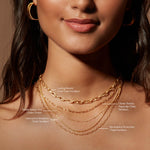 Classic Beauty Paperclip Chain Necklace layered among various other necklaces, illustrating a chic look that highlights spiritual themes and charms. Ideal for yoga enthusiasts seeking meaningful accessories for protection and meditation.